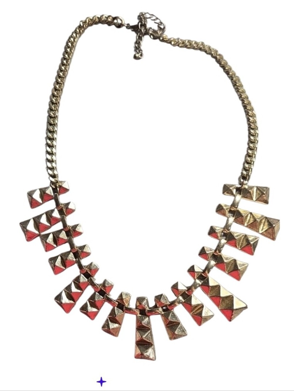 New Gold-Tone Pyramid Statement Necklace - Women Jewelry